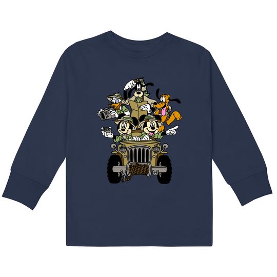 Mickey & Friends Animal Kingdom Safari Jeep Kids Long Sleeve T-Shirts | Disney Kids Long Sleeve T-Shirts