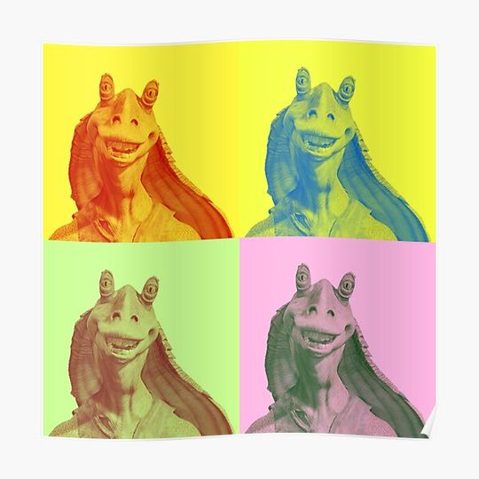 Multi-Colored Jar Jar Binks Premium Matte Vertical Poster