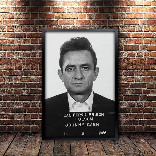 Johnny Cash Police Mugshot Poster