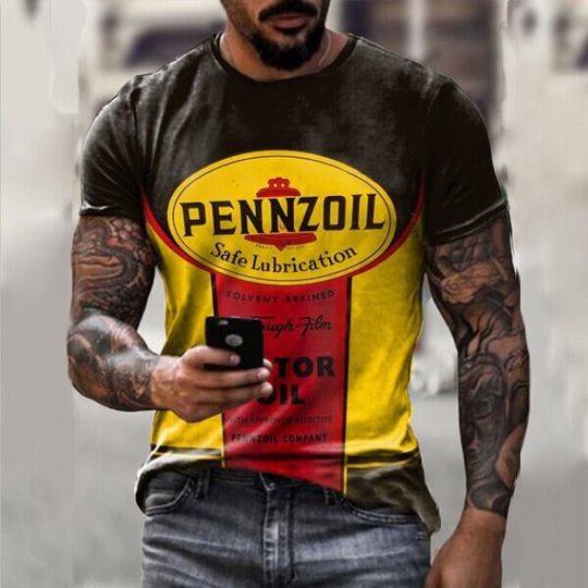 Mr. Horsepower Pennzoil Vintage Motor Oil Motorcycles 3D T-shirt