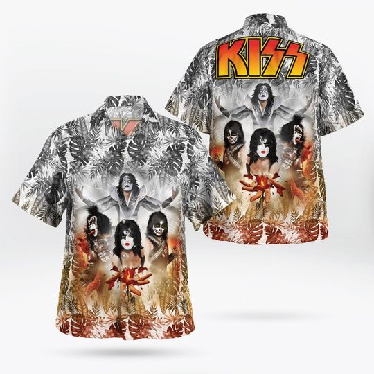 Kiss Band Tropical Hawaii Shirt Aloha Shirt