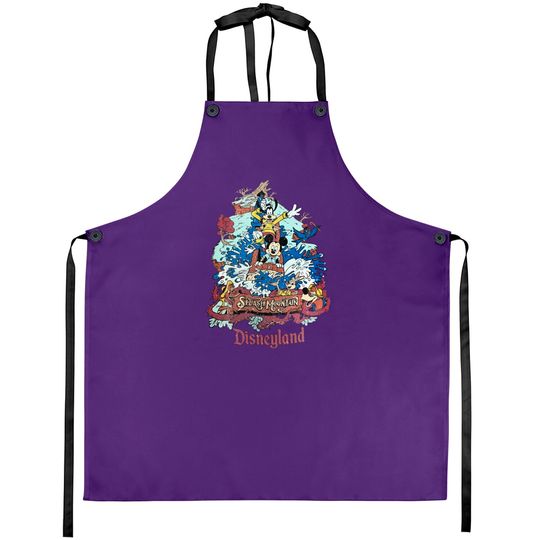 Retro Disneyland Splash Mountain Aprons, Mickey and Friends Aprons, Disney Trip Aprons