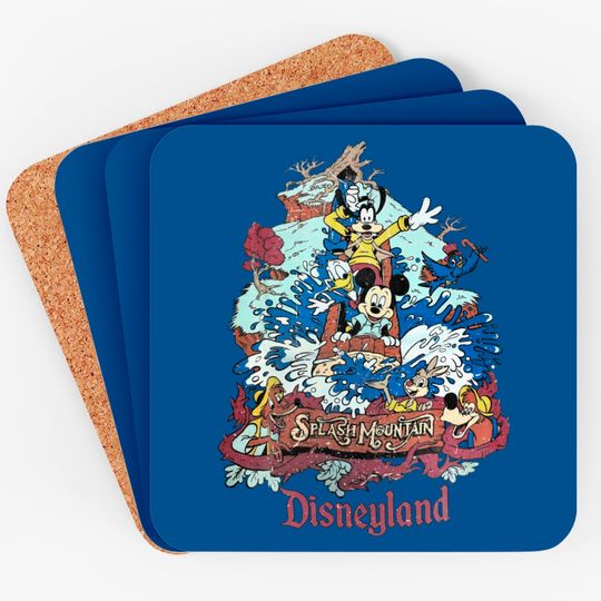 Retro Disneyland Splash Mountain Coasters, Mickey and Friends Coasters, Disney Trip Coasters