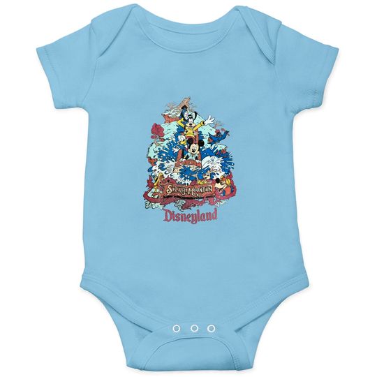Retro Disneyland Splash Mountain Onesies, Mickey and Friends Onesies, Disney Trip Onesies
