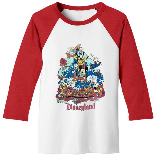 Retro Disneyland Splash Mountain Baseball Tees, Mickey and Friends Baseball Tees, Disney Trip Baseball Tees
