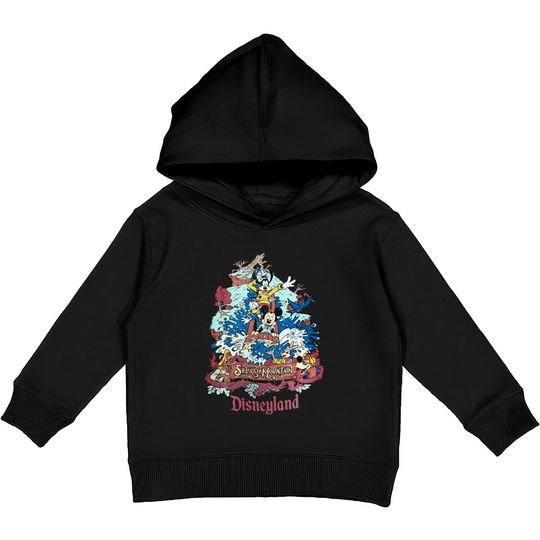 Retro Disneyland Splash Mountain Kids Pullover Hoodies, Mickey and Friends Kids Pullover Hoodies, Disney Trip Kids Pullover Hoodies
