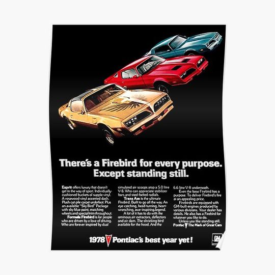 Discover PONTIAC FIREBIRD Premium Matte Vertical Poster