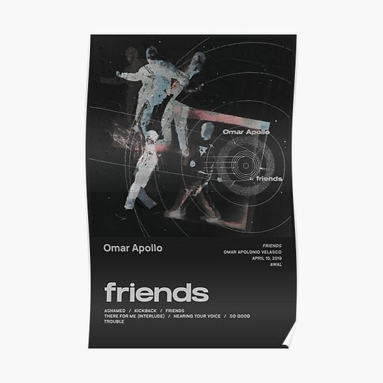 Omar Apollo - Friends Tracklist Premium Matte Vertical Poster