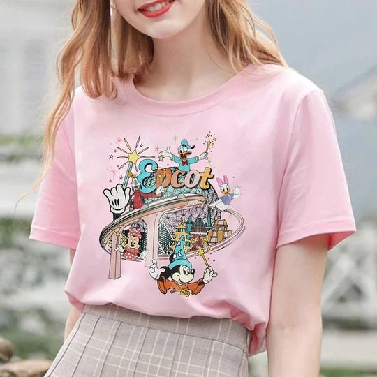 Mickey And Friends, Disney Epcot World Tour Shirt, Retro Disney Epcot Shirt