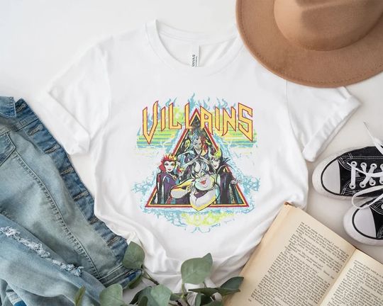 Retro Disney Villains Characters Maleficent Ursula Evil Queen Hades Shirt