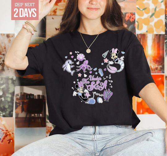 Under The Sea Disney Shirt, Vintage Disney Minnie Shirt, Disneyland Trip Shirt, Disney T-shirt