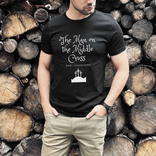 The Man on the Middle Cross Alistair Begg Christian Salvation Grace Bible Jesus Christ Christianity t-shirt Short Sleeve Tee