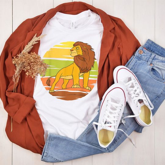 Disney The Lion King Adult Simba Pride Rock Sun T-Shirt