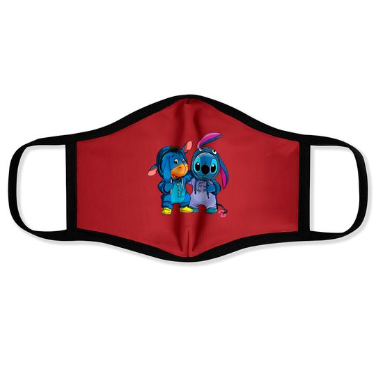 Disney Eeyore and Stitch Friends Lilo and Stitch Matching Face Masks, Disney World Face Masks