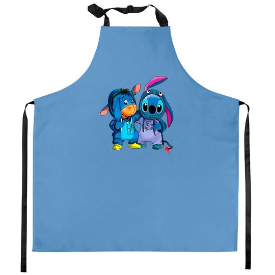 Disney Eeyore and Stitch Friends Lilo and Stitch Matching Kitchen Aprons, Disney World Kitchen Aprons