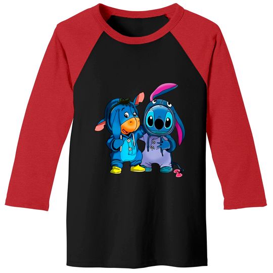 Disney Eeyore and Stitch Friends Lilo and Stitch Matching Baseball Tees, Disney World Baseball Tees