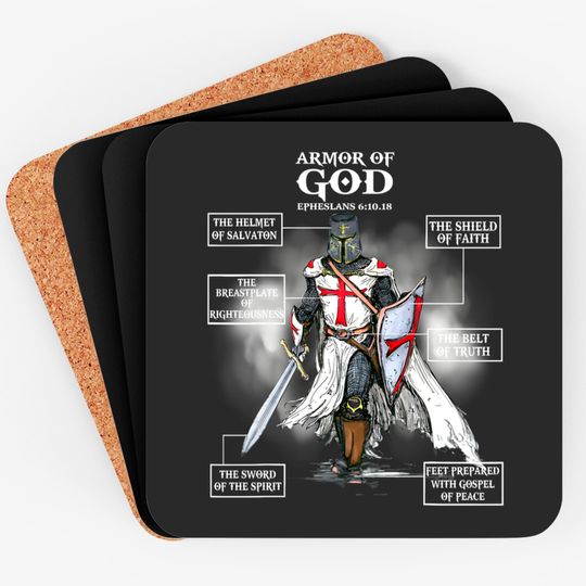 Armor Of God Bible Verse Religious Christian Coasters