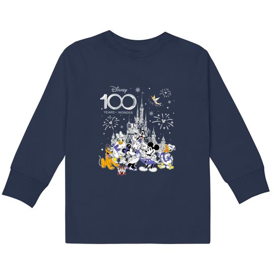Discover Disney 100 Years Of Wonder Kids Long Sleeve T-Shirts, Disney 100th Anniversary Kids Long Sleeve T-Shirts