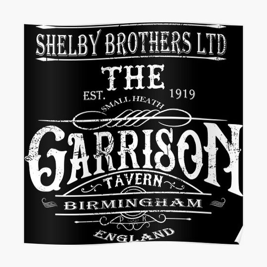 Vintage Garrison Tavern The Blinders Birmingham - Distressed for Vintage Look - Professional Quality Graphics Premium Matte Vertical Poster