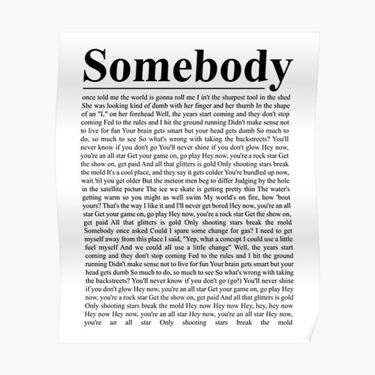 All Star Smash Mouth Lyrics Premium Matte Vertical Poster