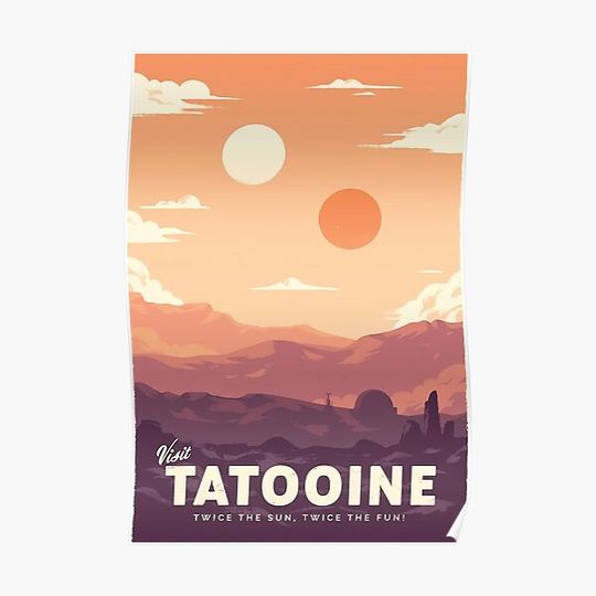 Visit Tatooine Travel Poster Premium Matte Vertical Poster