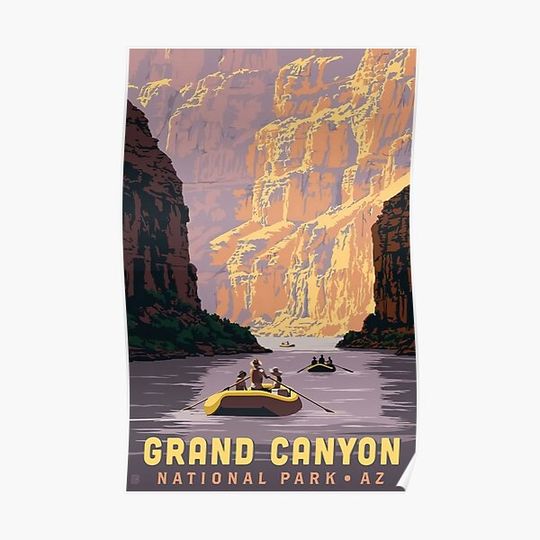 Discover Vintage Grand Canyon National Park Poster Premium Matte Vertical Poster