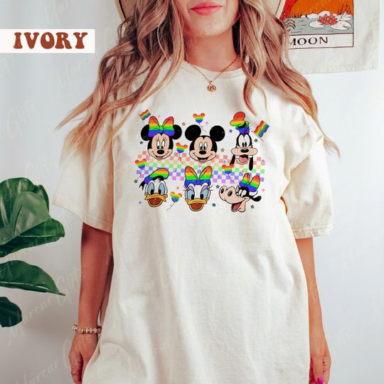 LGBT Pride Mickey and Friends Shirt, Rainbow Checkered Disney Shirt