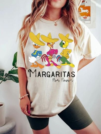 Vintage Disney Margarita Shirt, Disney Epcot, The Three Caballeros