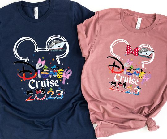 2023 Disney Cruise Family Shirts, Adults Kids Disney Cruise Tshirt, Minnie & Mickey Matching Family Disney Cruise Shirts