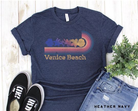 Venice Beach Retro T-Shirt, Vintage Style 70s 80s Venice Beach California Tee