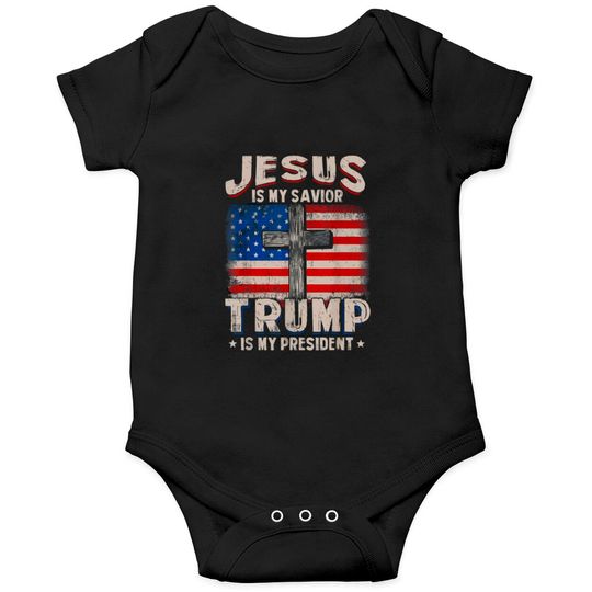 Discover Jesus Is My Savior Trump Is My President Onesies