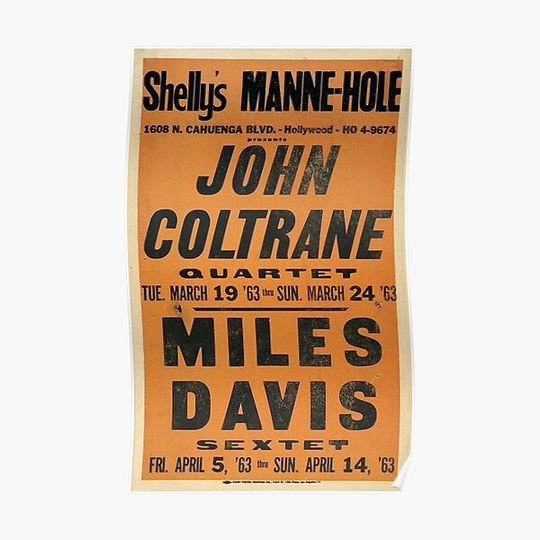 John Coltrane Quartet and Miles Davis Sextet Concert Poster Premium Matte Vertical Poster