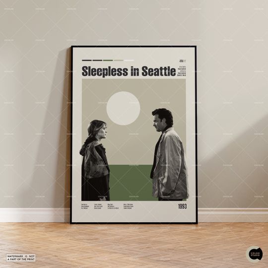 Sleepless in Seattle, Tom Hanks, Retro Movie Poster, Midcentury Modern, Retro Tv Show Poster