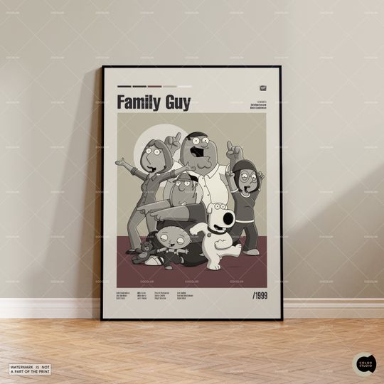 Discover Family Guy, TV Series Poster, Vintage Movie Poster, Retro Modern Poster, Vintage Inspired Poster