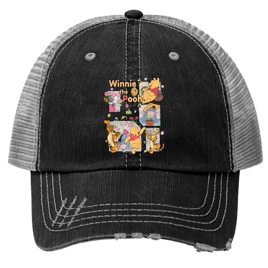 Retro Winnie The Pooh Trucker Hats, Pooh And Friends Trucker Hats, Disney Pooh Bear Trucker Hats