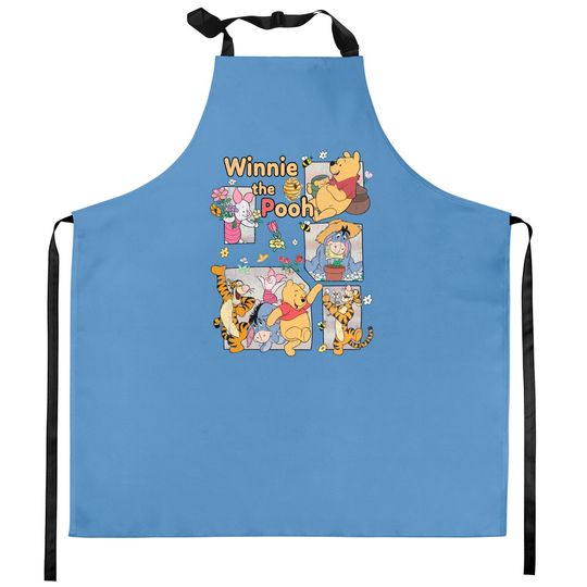 Retro Winnie The Pooh Kitchen Aprons, Pooh And Friends Kitchen Aprons, Disney Pooh Bear Kitchen Aprons