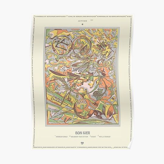 Discover Bon Iver Fall Tour Premium Matte Vertical Poster