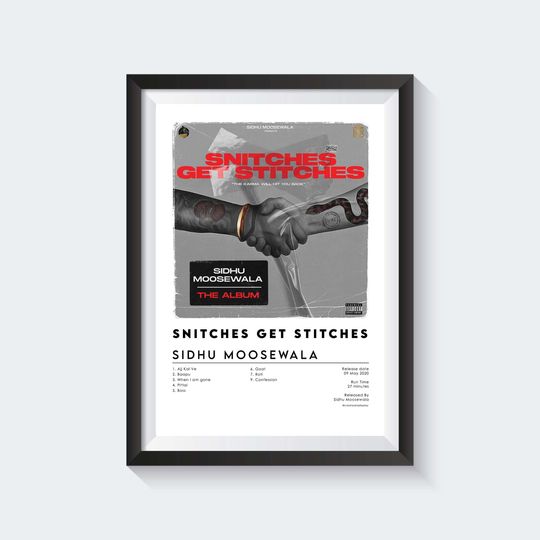 Discover Sidhu Moosewala Snitches get Stitches Album Poster