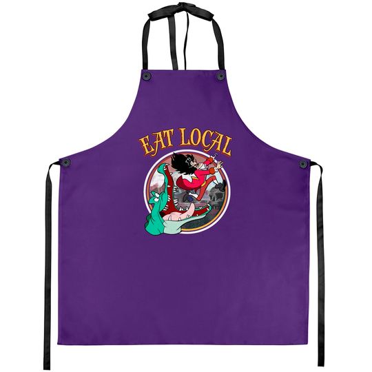 Retro Disney Peter Pan Tick-Tock The Crocodile Captain Hook Eat Local Aprons
