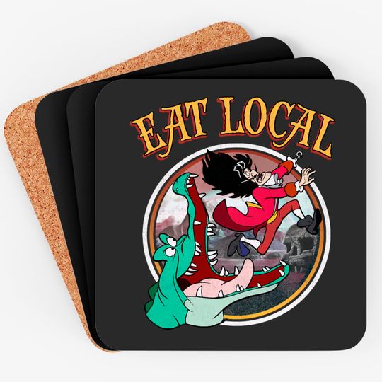 Retro Disney Peter Pan Tick-Tock The Crocodile Captain Hook Eat Local Coasters