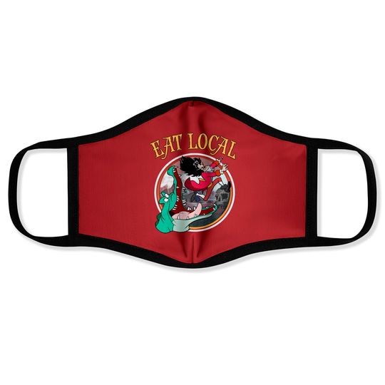 Retro Disney Peter Pan Tick-Tock The Crocodile Captain Hook Eat Local Face Masks