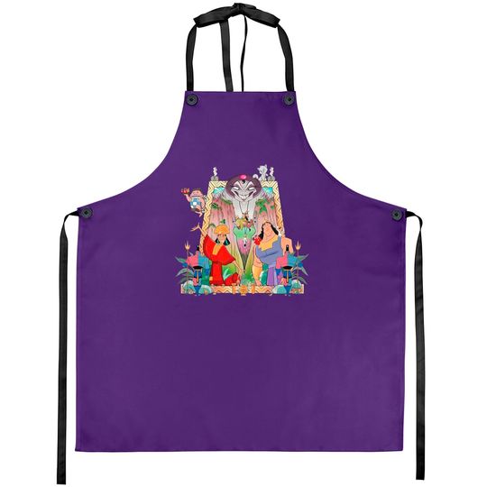 Disney The Emperors New Groove Krock Kuzco Yzma Retro Aprons, Disneyland Trip Unisex Aprons