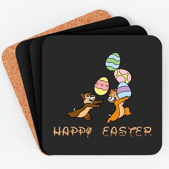 Chip and Dale Easter Coasters, Disney Easter Coasters, Happy Easter Coasters, Disneyworld Family Trip Coasters