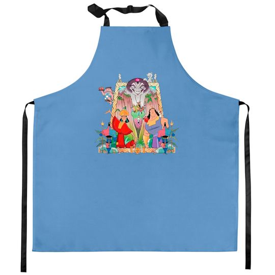 Disney The Emperors New Groove Krock Kuzco Yzma Retro Kitchen Aprons, Disneyland Trip Unisex Kitchen Aprons