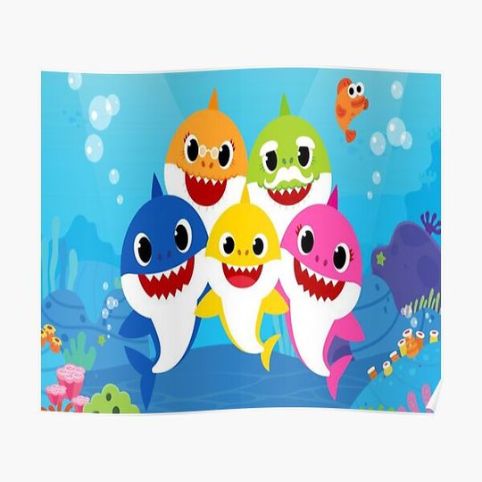 Baby shark Premium Matte Vertical Poster