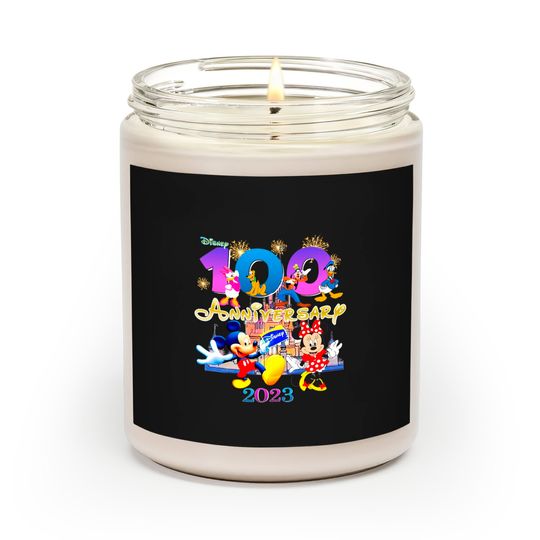 Family Disney Vacation 2023 Scented Candles, Disneyland 100th Anniversary