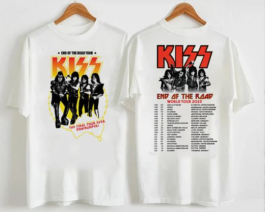 World Tour 2023 Kiss Band Shirt, End Of The Road Tour KISS Band Fan Shirt, Rock Band Kiss Graphic Shirt