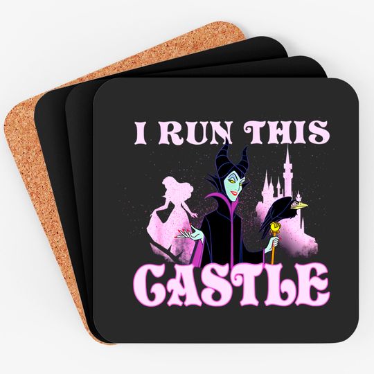 Disney Sleeping Beauty Maleficent I Run This Castle Portrait Coasters