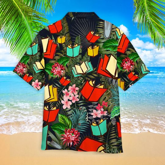 Book Tropical Flowers Aloha Hawaiian Shirt