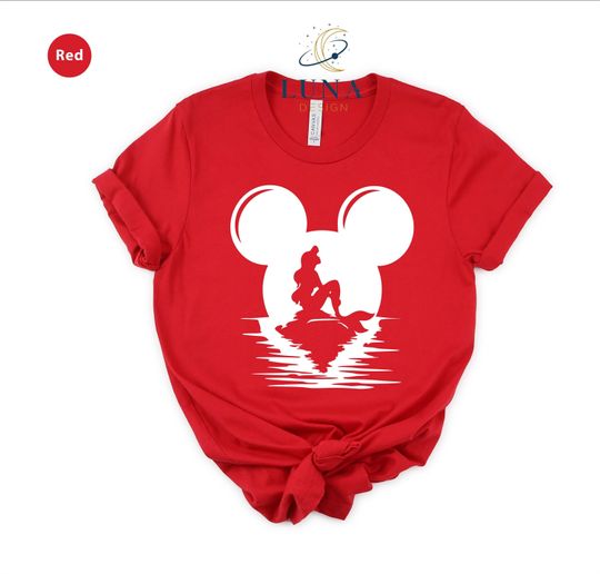The Little Mermaid T-shirt, Disney Princess Shirt, Mickey Head Shirt
